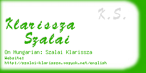 klarissza szalai business card